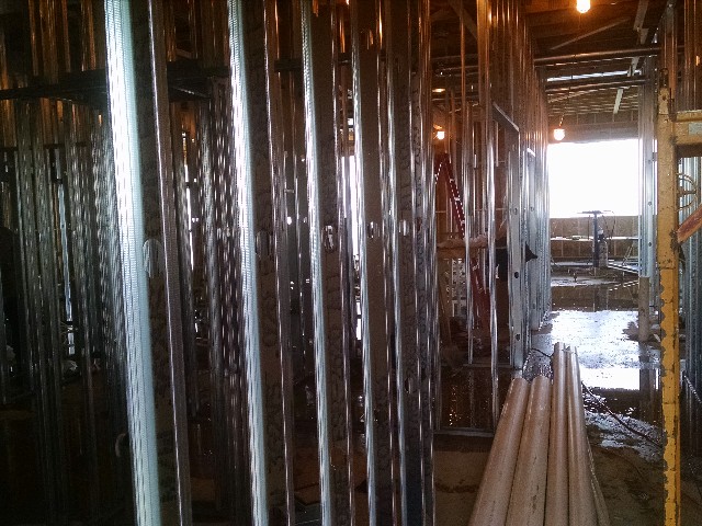 Metal Studs being framed