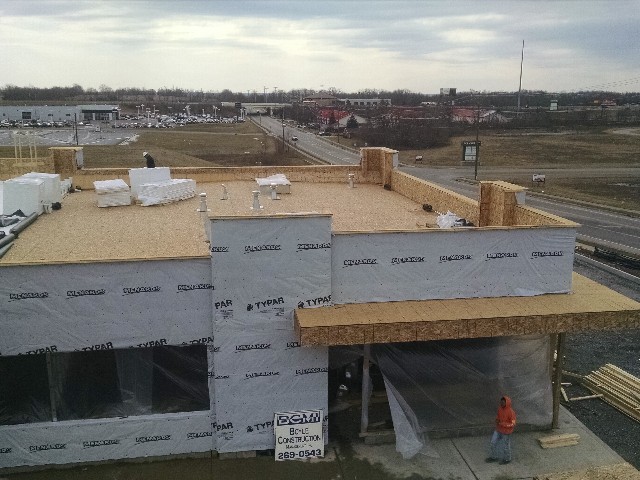 sheeting of commercial flat roof